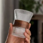 Glass Coffee Mug with Wooden Anti-Skid Ring | Premium Lead-Free Glassware