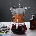 Wooden Glass Pour Over Coffee Maker with Stainless Steel Filter - Image 2